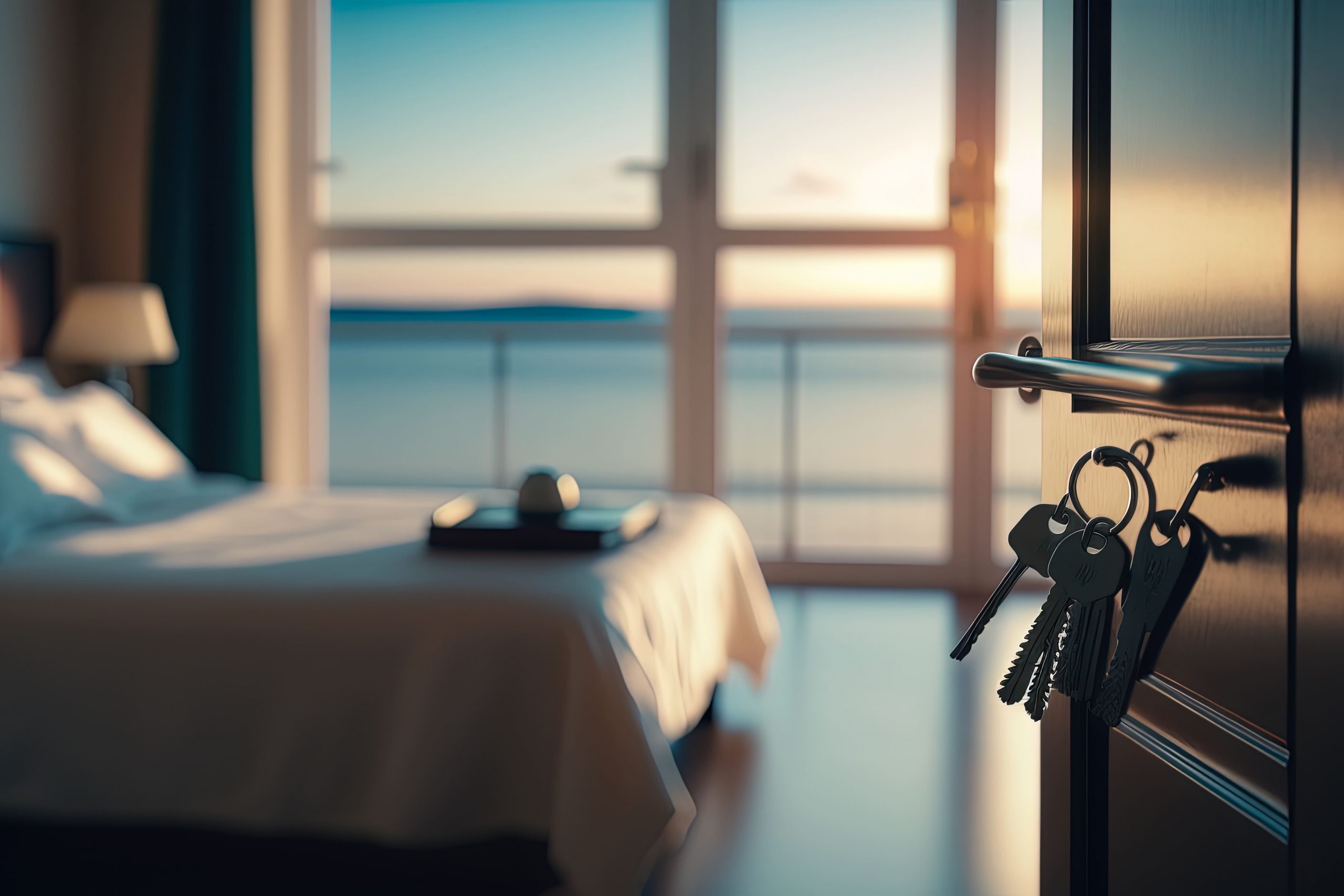 Airbnb Zimmer mit Meerblick beim Sonnenuntergang - Mallorca